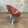 Vintage Leather Lounge Chair Oval Saddle by Garza Marta
