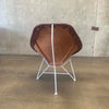 Vintage Leather Lounge Chair Oval Saddle by Garza Marta