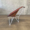 Vintage Leather Lounge Chair Oval Saddle by Garza Marta