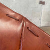 Vintage Leather Lounge Chair Oval Saddle by Garza Marta