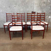 Six Mid Century Modern Cherry Wood Ladder Back Chairs