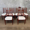 Six Mid Century Modern Cherry Wood Ladder Back Chairs