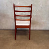 Six Mid Century Modern Cherry Wood Ladder Back Chairs
