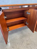 Modern Teak & Chrome Custom Credenza
