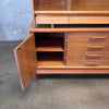 Vintage John Keal for Brown Saltman Bleached Mahogany Credenza + Hutch