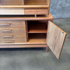 Vintage John Keal for Brown Saltman Bleached Mahogany Credenza + Hutch