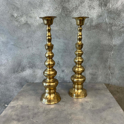 Pair of Brass HOMCO Candle Stick Holders Made in Japan