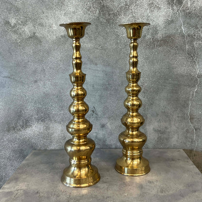 Pair of Brass HOMCO Candle Stick Holders Made in Japan
