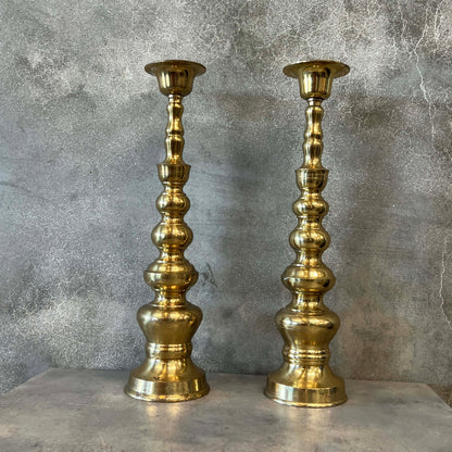 Pair of Brass HOMCO Candle Stick Holders Made in Japan