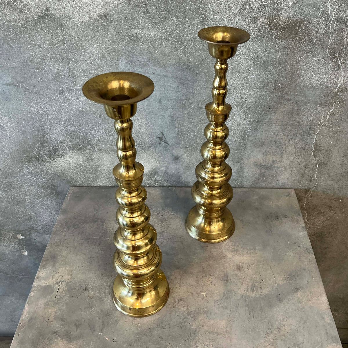 Pair of Brass HOMCO Candle Stick Holders Made in Japan