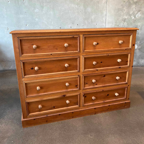 Antique Solid Pine Wood 8-Drawer Dresser