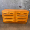 Vintage Solid Maple Mid Century Modern 10-Drawer Dresser