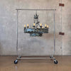 Vintage Forged Metal Brutalist Ten Light Chandelier
