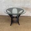 Mid Century Rattan Glass Top Table