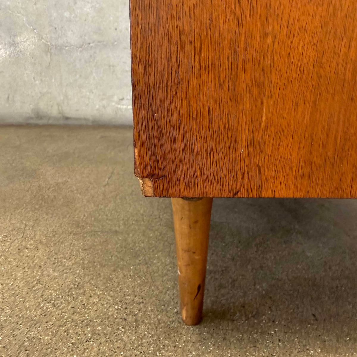 Mid Century Modern Three-Drawer Low Dresser w/ Original Mirror by Stanley