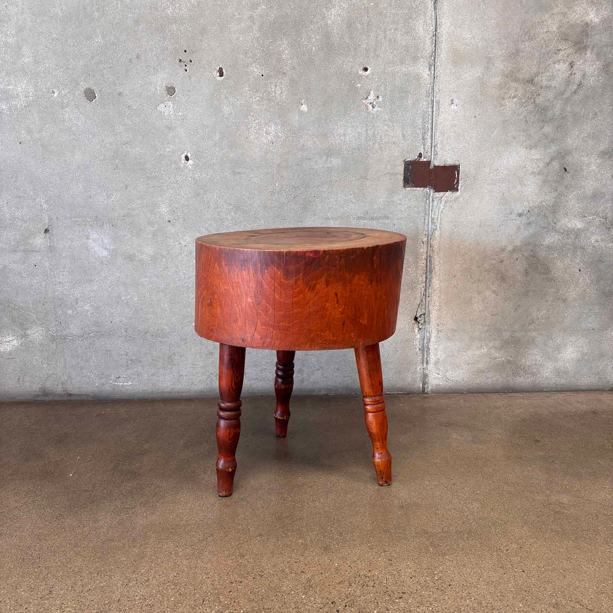 Vintage Round 3 Legged Butcher Block