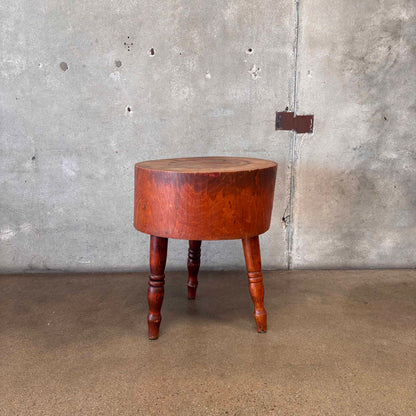 Vintage Round 3 Legged Butcher Block