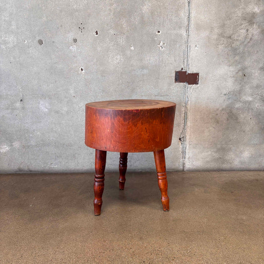 Vintage Round 3 Legged Butcher Block