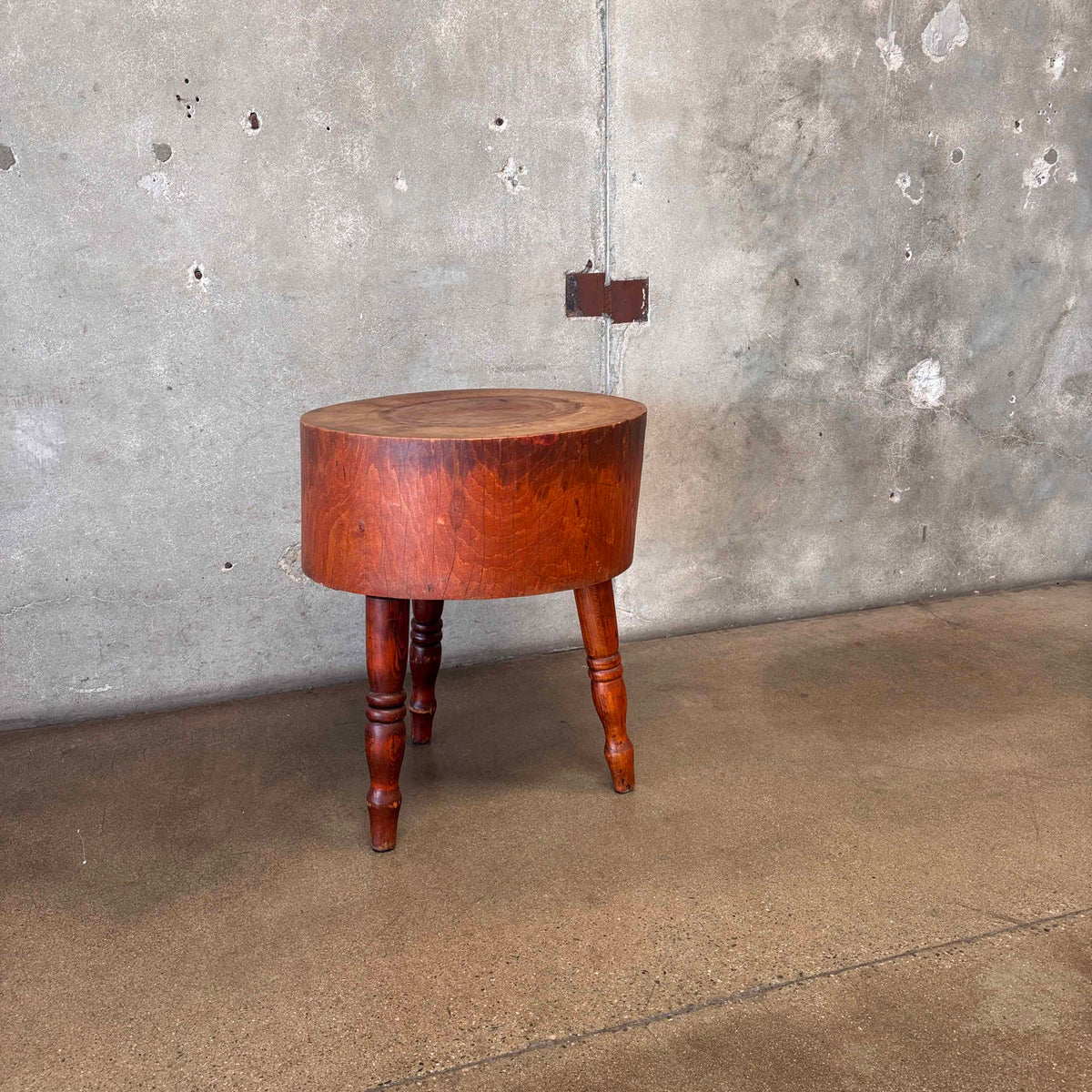 Vintage Round 3 Legged Butcher Block