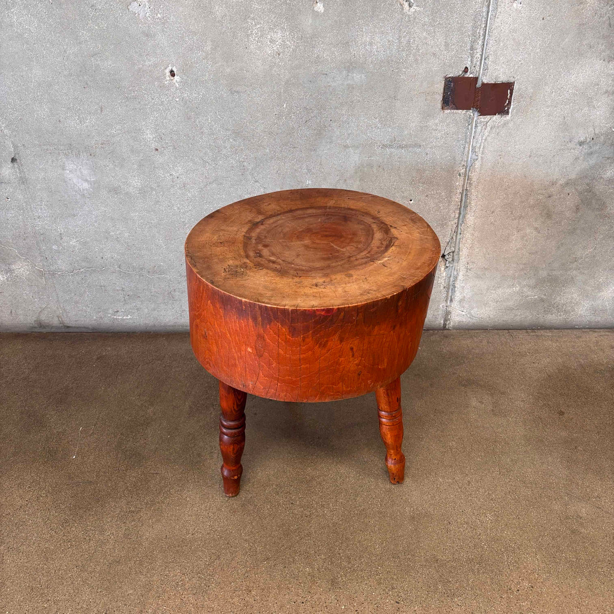 Vintage Round 3 Legged Butcher Block