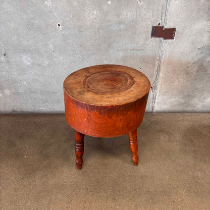 Vintage Round 3 Legged Butcher Block