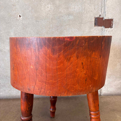 Vintage Round 3 Legged Butcher Block