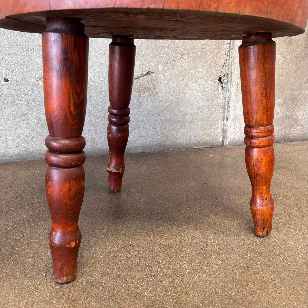 Vintage Round 3 Legged Butcher Block
