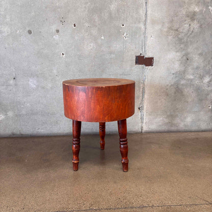 Vintage Round 3 Legged Butcher Block