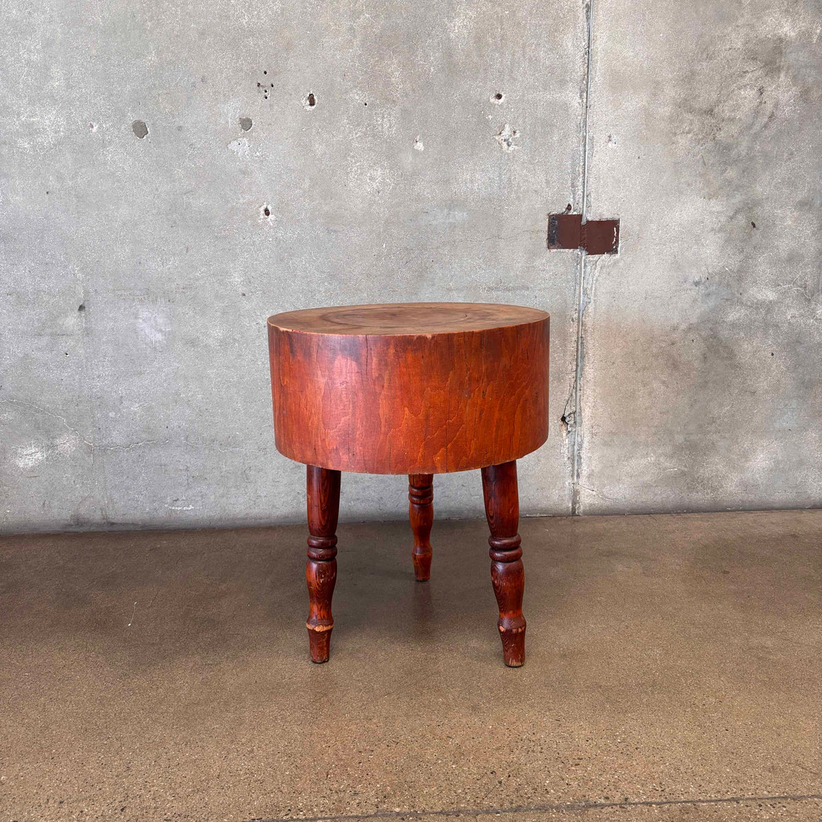 Vintage Round 3 Legged Butcher Block