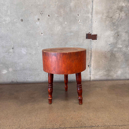 Vintage Round 3 Legged Butcher Block