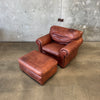 Stickley Leather Lounge Chair and Ottoman