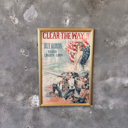"Clear The Way" Early 20th Century Bond Poster