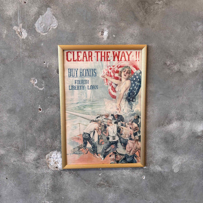 "Clear The Way" Early 20th Century Bond Poster