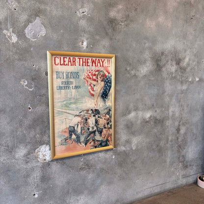 "Clear The Way" Early 20th Century Bond Poster