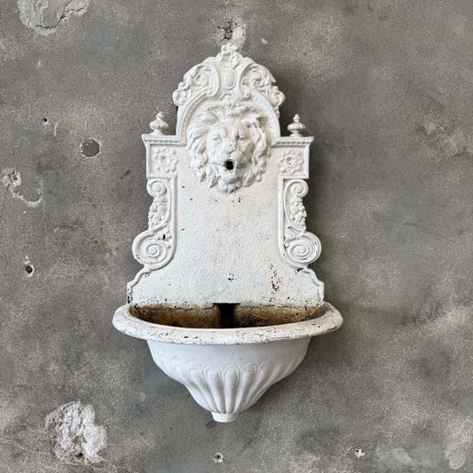 Vintage Cast Iron Wall Fountain With Lions Head