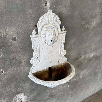 Vintage Cast Iron Wall Fountain With Lions Head