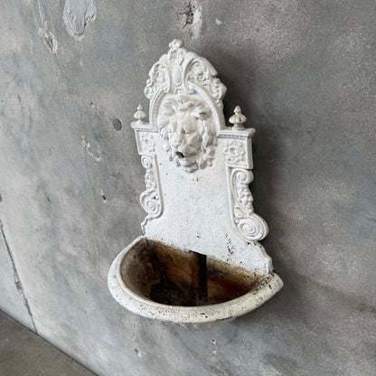 Vintage Cast Iron Wall Fountain With Lions Head