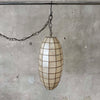 1960's Capiz Elliptical Oval Pendant Lamp