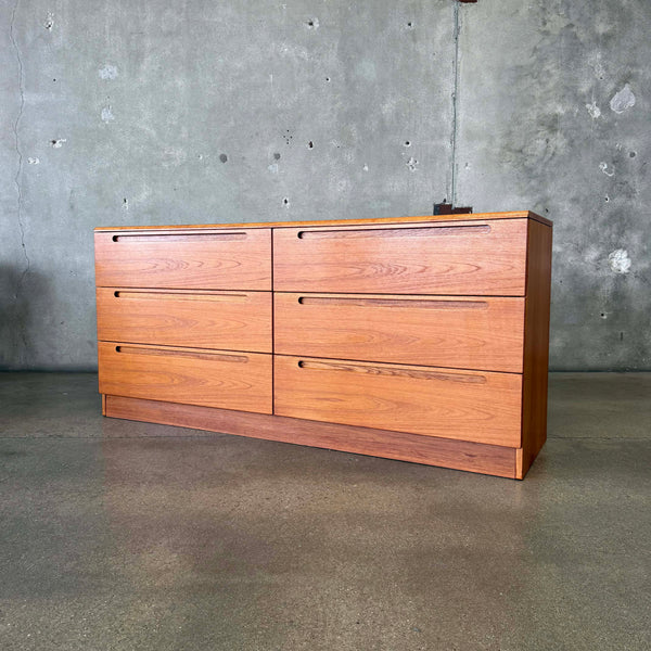 Vintage Teak Six Drawer Dresser