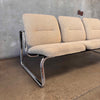 Postmodern Steelcase Chrome & Oatmeal Tweed 3 Seater Sofa