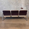 Postmodern Steelcase Chrome & Oatmeal Tweed 3 Seater Sofa