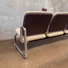 Postmodern Steelcase Chrome & Oatmeal Tweed 3 Seater Sofa