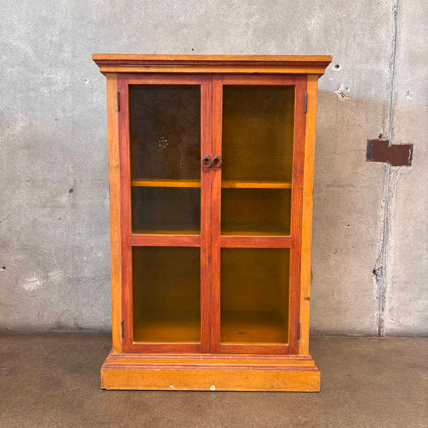 Rustic Farmhouse Cabinet w/Yellow Glass