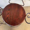 Pair Vintage Wrought Iron & Wood Barstools