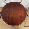 Pair Vintage Wrought Iron & Wood Barstools