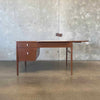 Mid Century Three-Drawer Desk by Drexel w/ Leaf - Design by John Kurt 1960s