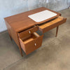 Mid Century Three-Drawer Desk by Drexel w/ Leaf - Design by John Kurt 1960s