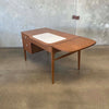 Mid Century Three-Drawer Desk by Drexel w/ Leaf - Design by John Kurt 1960s