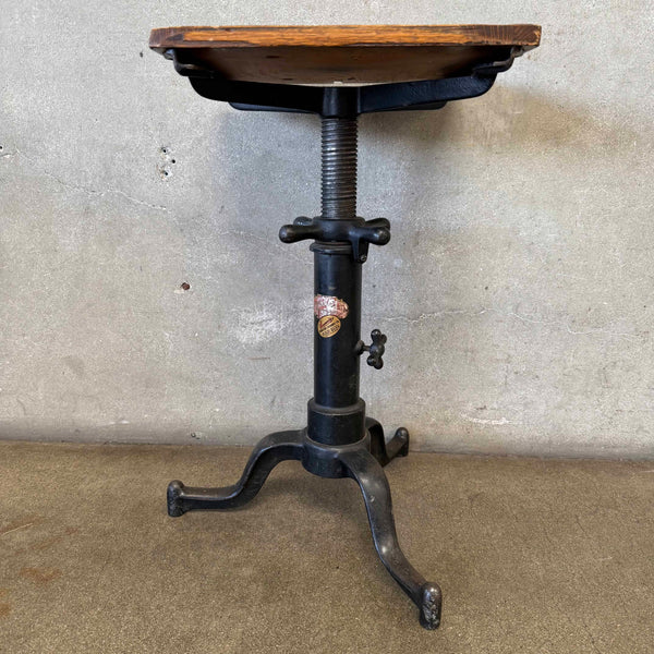 Vintage 1920s Cast Iron Adjustable Typewriter Stand-Table