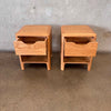 Blueground Pair of White Oak Side Tables
